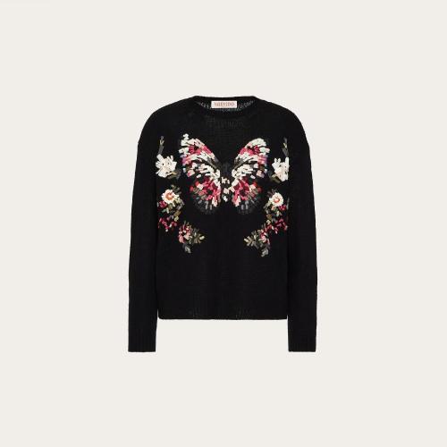  VALENTINO华伦天奴 22年秋冬 女士 针织衫 PULL BRODé EN LAINE XB3KC30T6UPN78