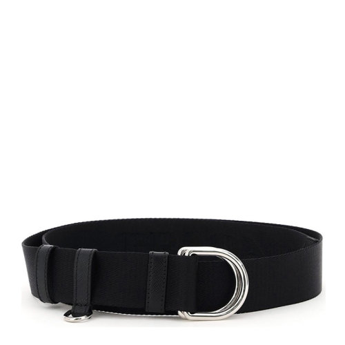 PRADA/普拉达 女士黑色徽标黑色配小袋皮革腰带皮带 1CN073-2DMN-F0002