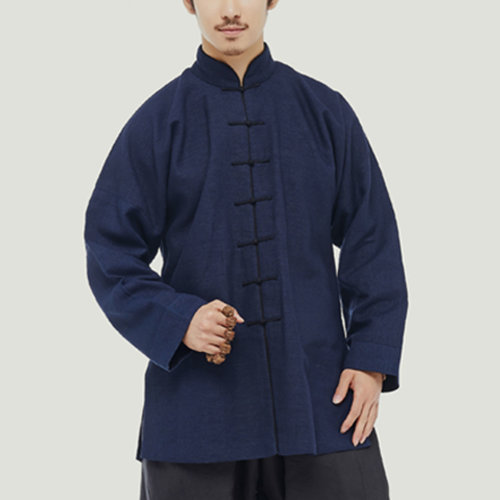 JLMT/净莲满堂  民國对眉领短袄 小袖 手织棉麻布 男唐装