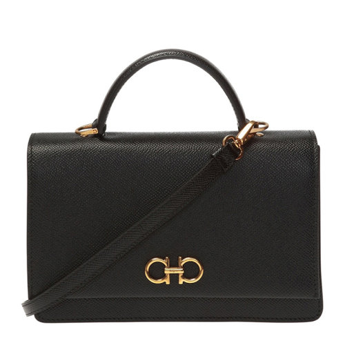 Salvatore Ferragamo/菲拉格慕 女士黑色迷你锤纹牛皮单肩包斜挎包女包22D866-726522