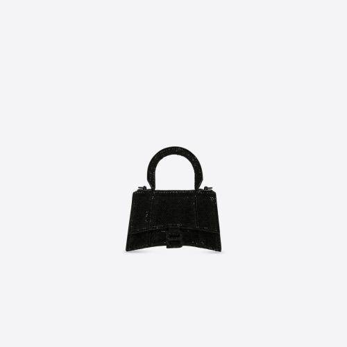  BALENCIAGA巴黎世家 22年春夏 女士 单肩包 Women's Hourglass Xs Top Handle Bag  in Black 5 预定商品1-3周发货