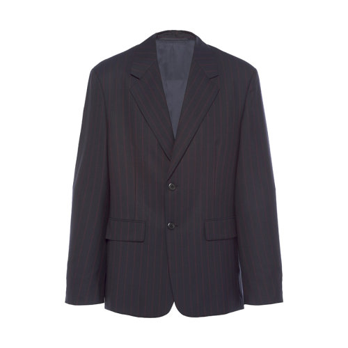 PRADA/普拉达 22年早春新款 男士蓝色单排扣细条纹羊毛西装外套UGM169_10D9_F0008_S_221