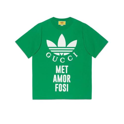  GUCCI古驰 22年秋冬 男士 adidas x Gucci联名系列针织棉T恤 616036 XJEW3 3129