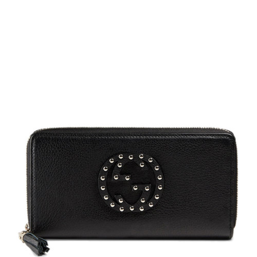 GUCCI 古驰 女士黑色真皮长款钱包 308004 A88MN 1000