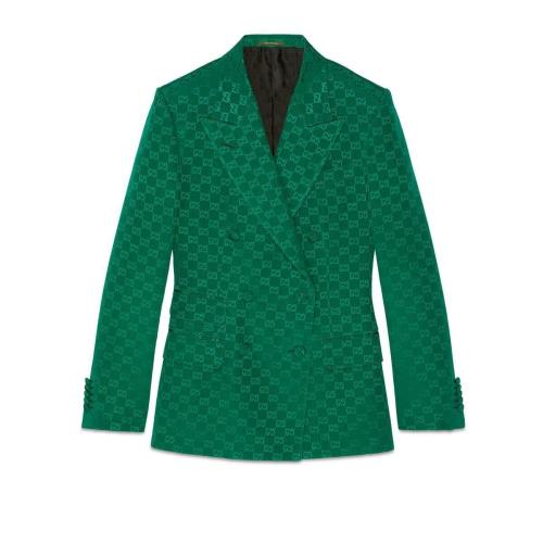  GUCCI古驰 22年秋冬 女士 轻质GG帆布双排扣夹克 669527 ZAHMD 3493