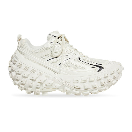 Balenciaga/巴黎世家 22年秋冬新款 男士浅米色网眼尼龙仿旧效果厚底边缘背面镂空标志运动鞋685613W2RAA9110