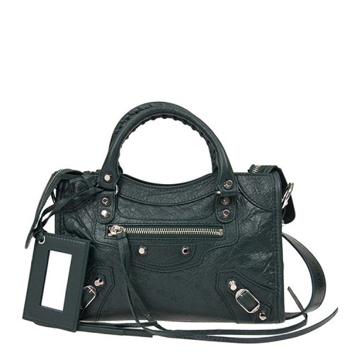 Balenciaga/巴黎世家 19年春夏 机车包 logo 托特包 女性 单肩包 通勤 绿色 手提包 300295#DB5XN#3061