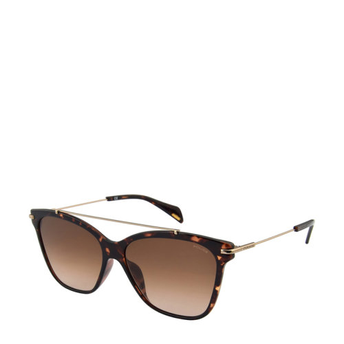 Police/警察 女款太阳镜 时尚蝶形板材金属大框墨镜眼镜 SPL404 0978 55mm