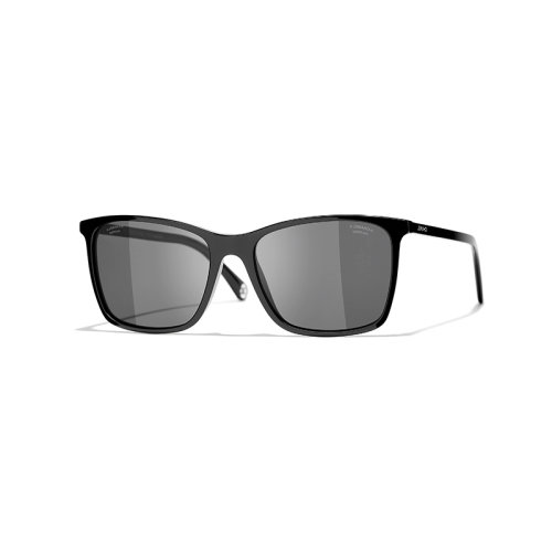 Chanel/香奈儿 22年春夏新款 女士灰色镜片黑色醋酯纤维镜框方框太阳眼镜墨镜A71405X02016S0128