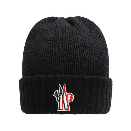 Moncler/蒙克莱 男士GRENOBLE系列-Apres-Ski系列羊毛保暖帽子针织帽LOGO贴饰 3B00007 M1131