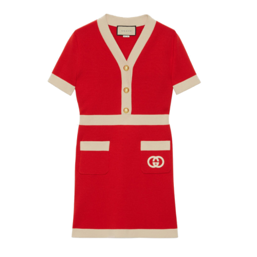 GUCCI/古驰  女士羊毛GG红色连衣裙 606017 XKA4A 6367