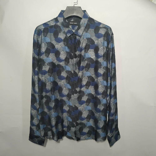 Emporio Armani/安普里奥阿玛尼  男士蓝灰色图案长袖衬（尺码190/124B）