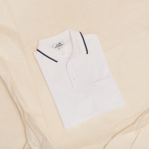  HERMES爱马仕 22年秋冬 男士 短袖Polo Polo a poche ??rayure Sellier?? H157930HA90LA 预定商品1-3周发货