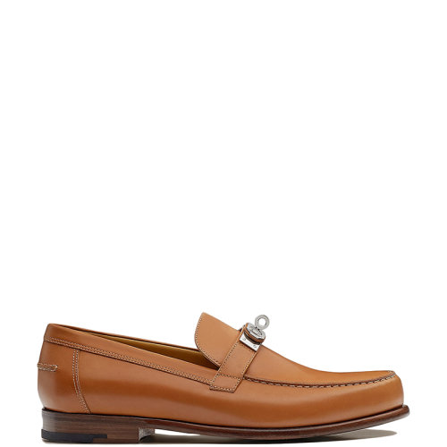 HERMES/爱马仕 22年秋冬新款 Destin系列 男士自然色小牛皮Kelly搭扣乐福鞋H221970ZANH400