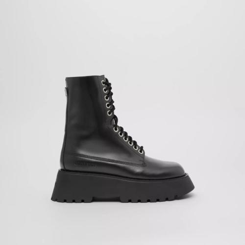 BURBERRY 22年秋冬 女士 徽标装饰厚底皮靴 80575521