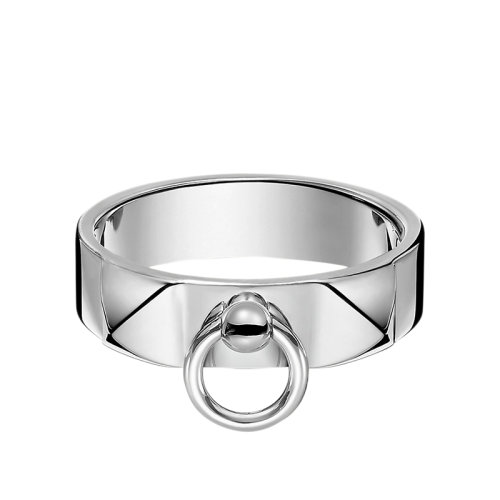 HERMES/爱马仕 经典Collier de Chien系列 小号925银项圈型戒指指环H115607B