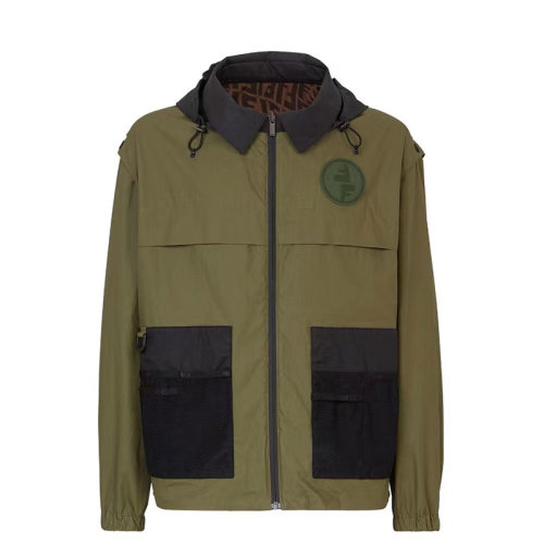 FENDI/芬迪 男装 时尚百搭 男士 混色棉质双面穿连帽夹克外套 FAA829AGBUF1DO7 HJH0012BC