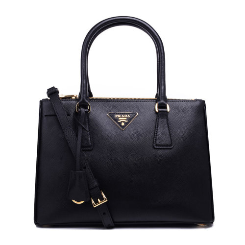 PRADA/普拉达 Galleria系列 女士黑色牛皮手提包女包 1BA863-NZV-F0002