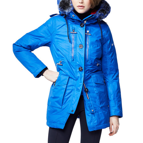 Nivose/尼渥丝 CHAMONIX TAT4档调温技术 外接充电宝可加热 防风防水面料 超保暖 可水洗易打理 连帽收腰设计 下摆开叉 女士探险羽绒派克 女士大衣 两色可选