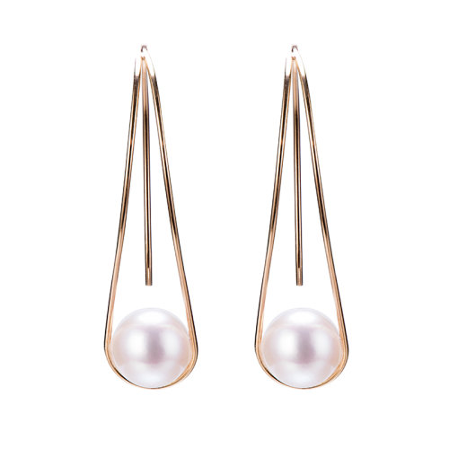 GeleiStory/GeleiStory 真我系列18K金AKOYA海珠几何图形长款耳钉