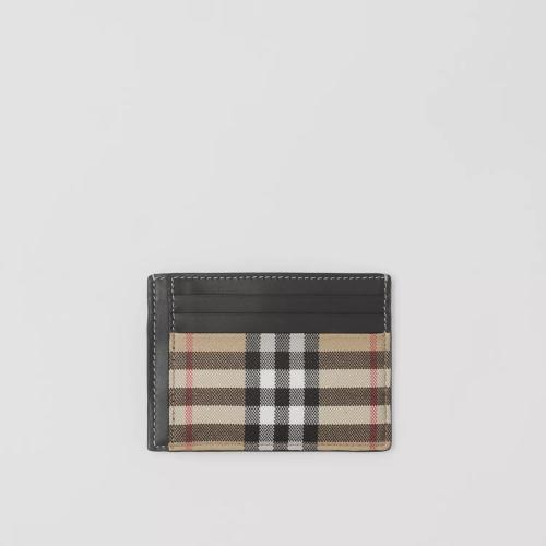  BURBERRY 22年秋冬 男士 Vintage 格纹环保帆布现金夹式卡片夹 80495941