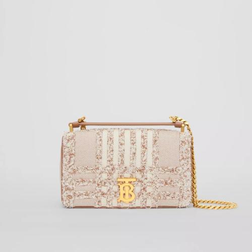  BURBERRY 22年秋冬 女士 Lola - 小号针刺棉帆布萝纳包 80559721