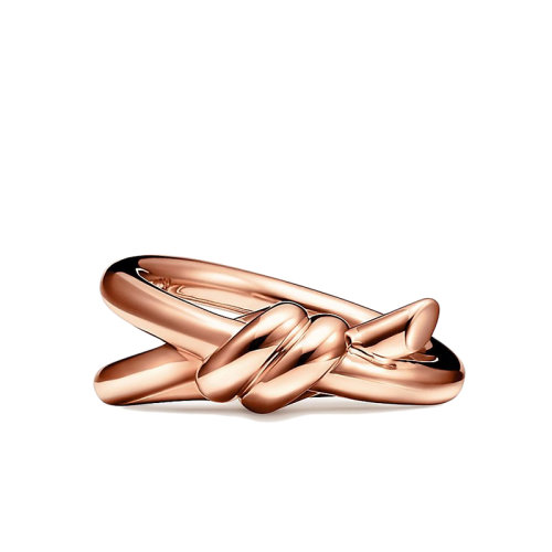 Tiffany & Co./蒂芙尼 22春夏新款N?ud系列 18K金玫瑰金双行绳结戒指GRP11997