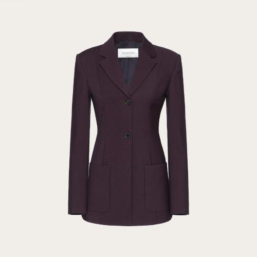  VALENTINO华伦天奴 22年秋冬 女士 夹克 BLAZER EN LAINE ET SOIE COUTURE STRETCH XB3CE2Q670