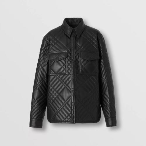  BURBERRY 22年秋冬 女士 绗缝皮革外套式衬衫 80623151