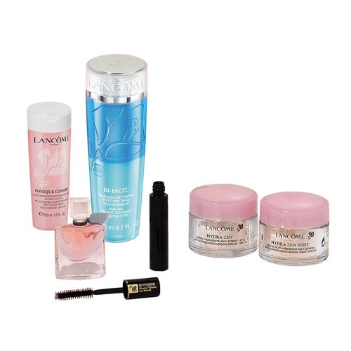 Lancome/兰蔻2021圣诞限量套装6件套 眼部卸妆水125ml+粉水50ml+香水4ml+日霜15ml+晚霜15ml+睫毛膏2ml