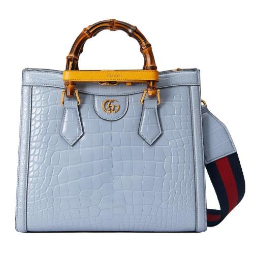  GUCCI古驰 22年秋冬 女士 Gucci Diana鳄鱼皮小号竹节托特包 702721 E1KXT 4174
