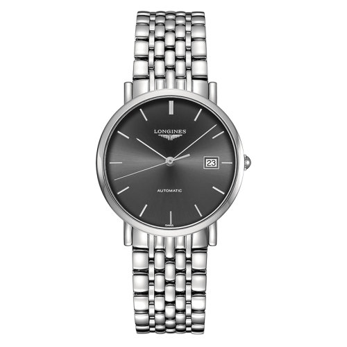 LONGINES/浪琴  博雅系列 自动机械表灰盘精钢表带男表37毫米L4.810.4.72.6