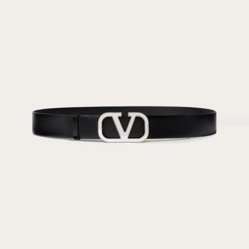  VALENTINO华伦天奴 22年秋冬 男士 腰带 Ceinture Vlogo Signature en veau. Hauteur : 35 mm