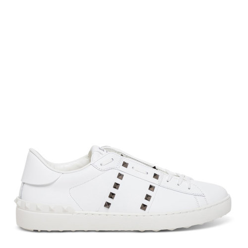 Valentino/华伦天奴 男士白色小牛皮经典字母徽标铆钉装饰休闲鞋运动鞋平底鞋小白鞋单鞋男鞋 WY2S0931-BXE-0BO