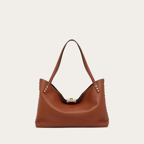 VALENTINO华伦天奴 22年秋冬 女士 手提包 Sac moyen Rockstud en cuir de veau graine avec d