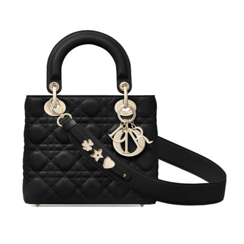 DIOR/迪奥 经典款Lady Dior勋章款 女士五格小羊皮单肩手提包 M0538OCAL_M900