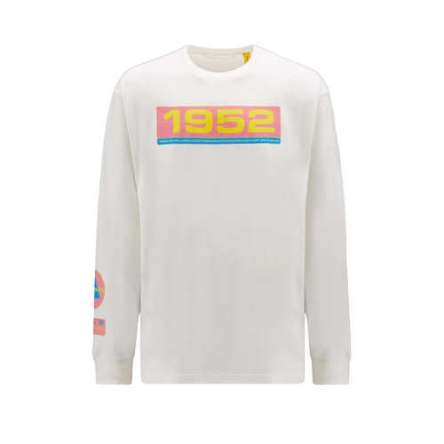 Moncler/蒙克莱 22年秋冬新款 1952系列 男士白色纯棉徽标印纹长袖T恤H20928D00004M2326034
