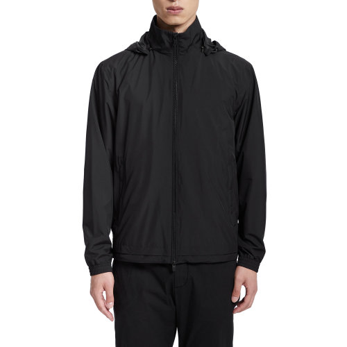 Z Zegna 黑色超细纤维材质连帽夹克 ZZ036-VV019-K09