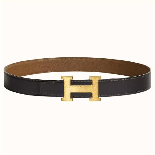 HERMES爱马仕 22年秋冬 女士 腰带 Boucle de ceinture H Martelee %26 Cuir de ceinture revers