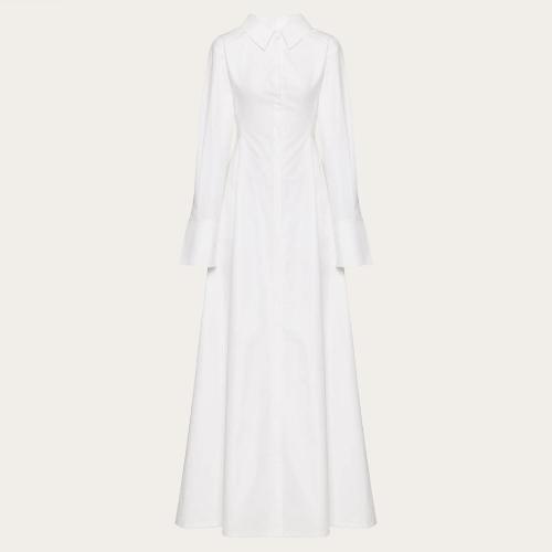  VALENTINO华伦天奴 22年秋冬 女士 连衣裙 ROBE DE SOIRéE EN POPELINE COMPACTE 1B3VDDU05DN