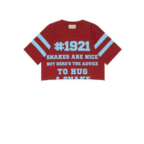  GUCCI古驰 22年秋冬 女士 Gucci“1921”印花棉质T恤 660868 XJDKG 6234