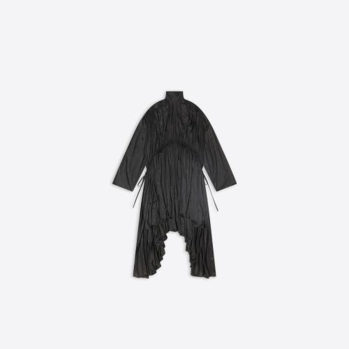  BALENCIAGA巴黎世家 22年春夏 女士 连衣裙 Womens Pleated Stretch Dress in Black 704437TMV