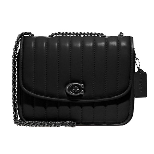 COACH 蔻驰  女士专柜款MADISON系列皮革绗缝单肩斜挎包黑色 4684 V5BLK