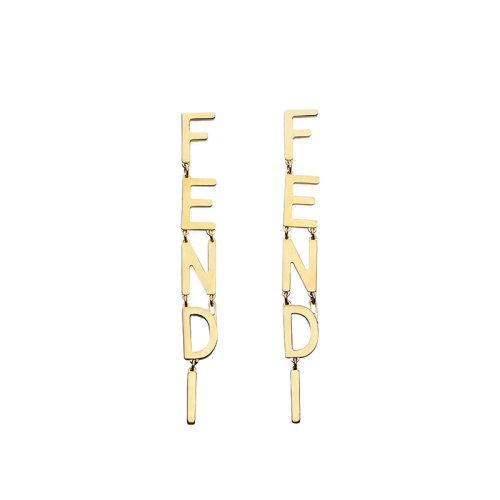 FENDI/芬迪  Fendi字样金色涂层女士耳环 8AH031B08F1CHL