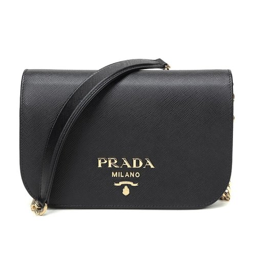  PRADA/普拉达 女士黑色皮革单肩包 1BP013 NZV F0002 PLSX