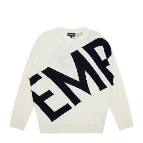Emporio Armani/安普里奥阿玛尼 白色/黑色Logo 男士针织衫/毛衣 3K1MT9-1MD2Z-0101
