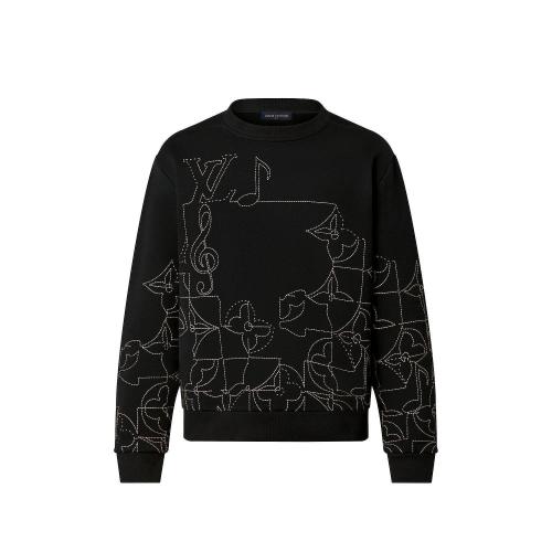  LV路易威登 22年秋冬 男士 夹克 LV MUSIC LINE 刺绣圆领衫 1AAT5Y 1AAT61 1AAT63 1AAT60 1AAT