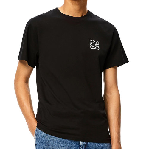 LOEWE/罗意威 22年春夏新款 男士黑色纯棉Logo刺绣短袖T恤H6109230CR-1100