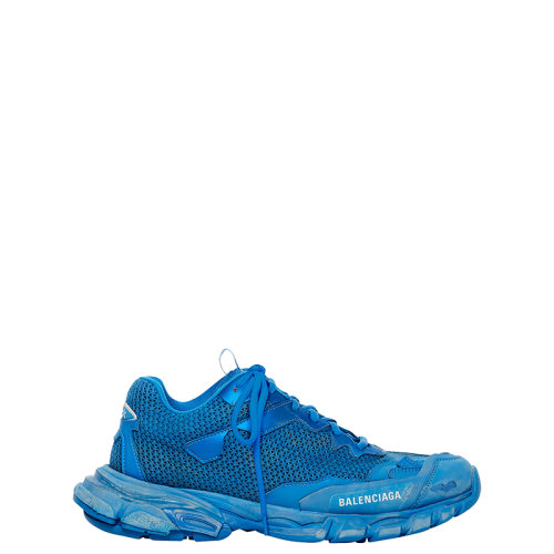 Balenciaga/巴黎世家 22年春夏新款 TRACK.3系列 男士黑色网布尼龙做旧效果运动鞋700875W3RF14090