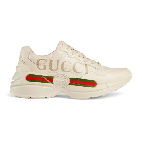  GUCCI古驰 22年秋冬 女士 Rhyton系列Gucci标识皮革运动鞋 528892 DRW00 9522